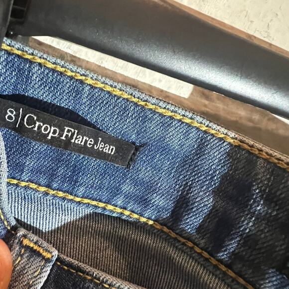 Talbots Crop Flare Jeans Womens Size 8 Blue High Rise Denim Strecht NEW - Picture 4 of 8